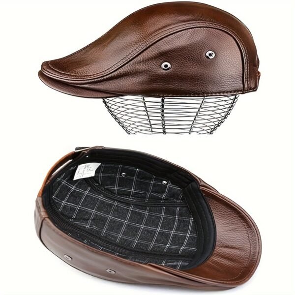 Leather Newsboy Cap - Image 4