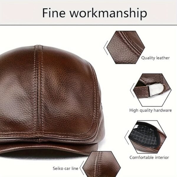 Leather Newsboy Cap - Image 9