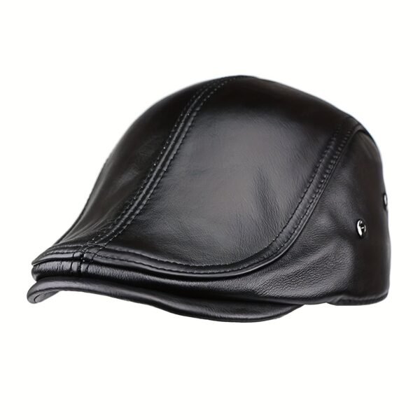 Leather Newsboy Cap - Image 3