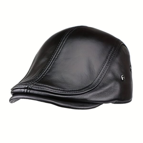 Leather Newsboy Cap - Image 5