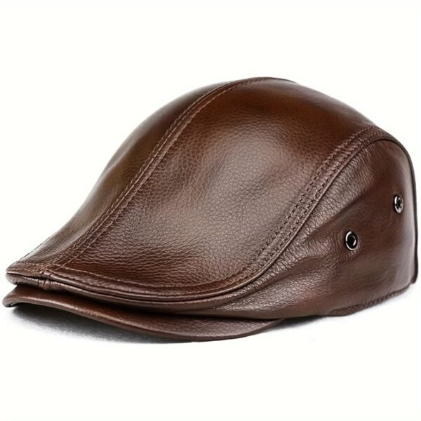Leather Newsboy Cap - Image 2